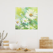 Weiße Gänseblümchen Poster (Küche)