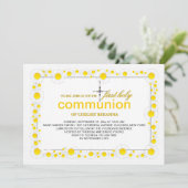 Weiße Gänseblümchen-religiöse Einladung (Stehend Vorderseite)