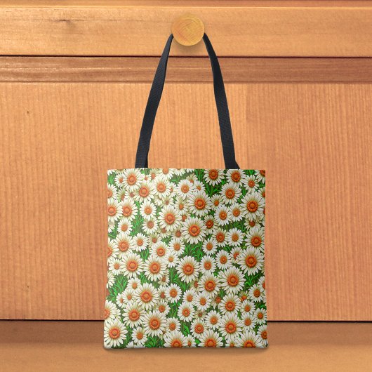 Weiße Gänseblümchen-Tasche Tasche