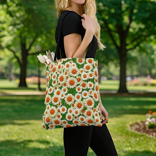 Weiße Gänseblümchen-Tasche Tasche