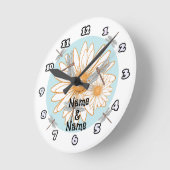 Weiße Gänseblümchenuhr Runde Wanduhr (Winkel)
