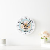 Weiße Gänseblümchenuhr Runde Wanduhr (Zuhause)