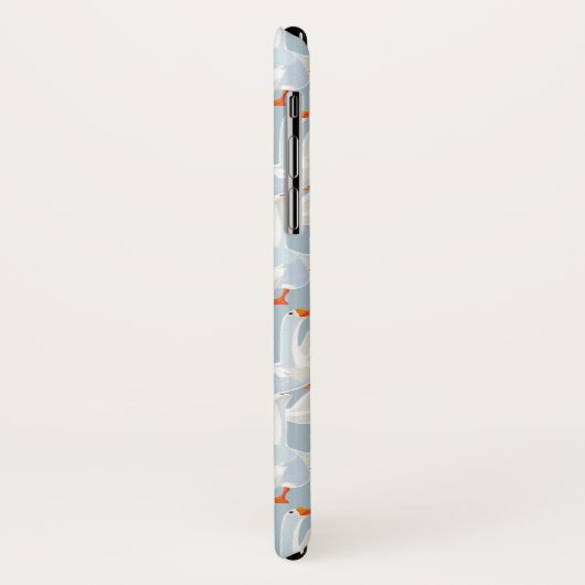 Weiße Gänsemuster Case-Mate iPhone Hülle (Hinten/Links)