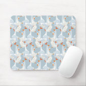 Weiße Gänsemuster Mousepad (Mit Mouse)