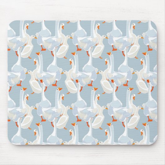 Weiße Gänsemuster Mousepad (Vorne)