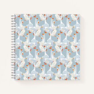 Weiße Gänsemuster Notizblock