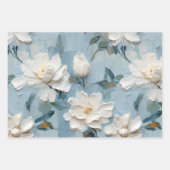 Weiße Gardenienblüten Geschenkpapier Set (Vorderseite)