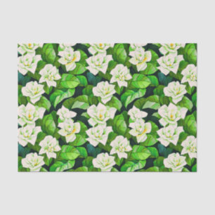 Weiße Gartenanlagen und Jade Green Blätter Seidenpapier