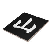 Weiße GebirgsKanji-Fliese Fliese (Seite)