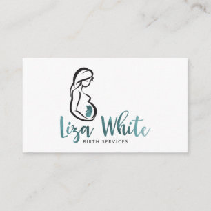 Weiße Geburts-Dienstleistungen Lizas Visitenkarte
