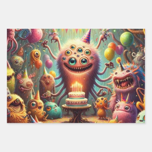 Weiße Geburtstagspartei Geschenkpapier Set (Vorderseite)