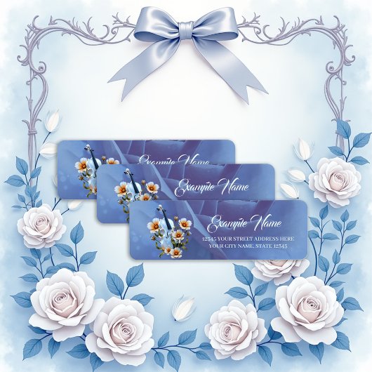 Weiße Geige mit Blume - Elegante Musik und Natur