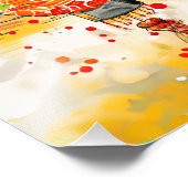 Weiße Geisha Katze mit Chinesischem Tinte in Bambo Fotodruck (Ecke)