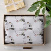 Weiße Geister und schwarze Katzen weißes Halloween Seidenpapier (Geschenk)