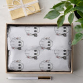 Weiße Geister und schwarze Katzen weißes Halloween Seidenpapier (Geschenk)