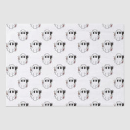 Weiße Geister und schwarze Katzen weißes Halloween Seidenpapier