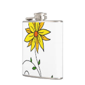 Weiße gelbe Blume Doodle Art Flachmann (Links)