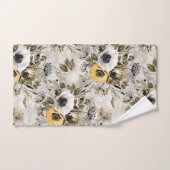 Weiße, gelbe Blumen Badhandtuch Set (Handtuch)