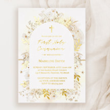 Weiße gelbe Blumen Erste Heilige Kommunion