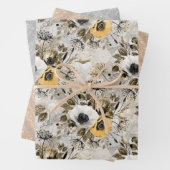 Weiße, gelbe Blumen Geschenkpapier Set (Beispiel)