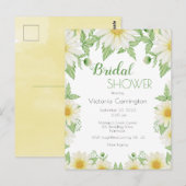Weiße gelbe Blumen-Junggesellinnen-Abschied Postkarte (Vorne/Hinten)