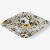 Weiße, gelbe Blumen Pappteller (Gewinkelt)