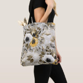 Weiße, gelbe Blumen Tasche (Von Nahem)