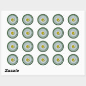 Weiße, gelbe, grüne Spirale Runder Aufkleber (Blatt)