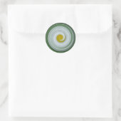 Weiße, gelbe, grüne Spirale Runder Aufkleber (Tasche)