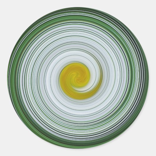 Weiße, gelbe, grüne Spirale Runder Aufkleber (Vorderseite)