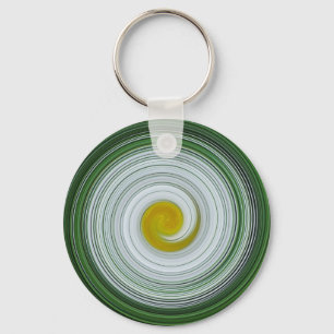 Weiße, gelbe, grüne Spirale Schlüsselanhänger
