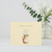 Weiße gelbe Narzissen Blumen Postkarte (Stehend Vorderseite)