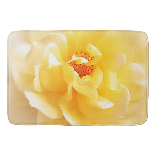 Weiße gelbe Rose weiche helle Farben Badematte (Vorderseite)