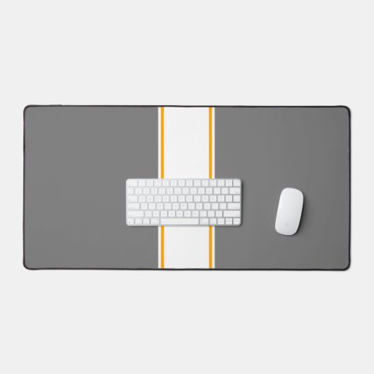 Weiße, gelbe Streifen auf eleganten grauen Streife Schreibtischunterlage (Tastatur & Maus)