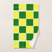 Weiße, gelbe und grüne Quadrate Badhandtuch Set (Handtuch)