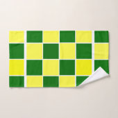 Weiße, gelbe und grüne Quadrate Badhandtuch Set (Handtuch)