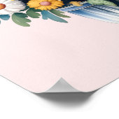 Weiße gelbe Wasserfarbe Gänseblümchenstrauß Poster (Ecke)