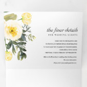 WEISSE GELBEN-PEONY-FLORALWASSERFARBE DREIFACH GEFALTETE EINLADUNG (Innen Erste Seite)