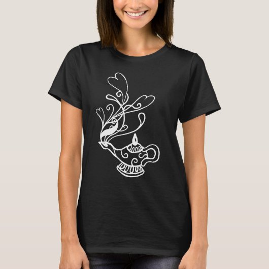 Weiße Genies Lampe T-Shirt (Vorderseite)