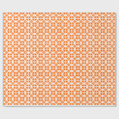 Weiße geometrische Blüte in Orange Geschenkpapier (Flach)