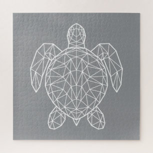 Weiße geometrische Drahtgitter-Meeres-Schildkröte Puzzle