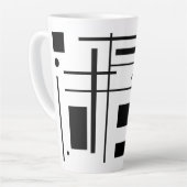 Weiße geometrische Formen auf maßgeschneiderter La Milchtasse (Linke Ecke)