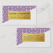 Weiße geometrische Muster | Textrahmen Visitenkarte (Vorne/Hinten)