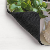 Weiße gepolsterte Sukkulente mit Seashell Mousepad (Ecke)
