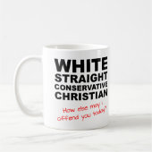 Weiße gerade konservative christliche lustige kaffeetasse (Links)