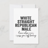Weiße, gerade republikanische Männliche Funny Repu Dankeskarte (Vorderseite)