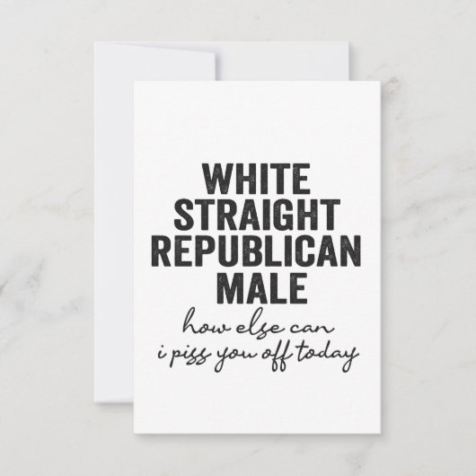 Weiße, gerade republikanische Männliche Funny Repu Dankeskarte (Vorderseite)