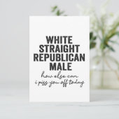 Weiße, gerade republikanische Männliche Funny Repu Dankeskarte (Stehend Vorderseite)