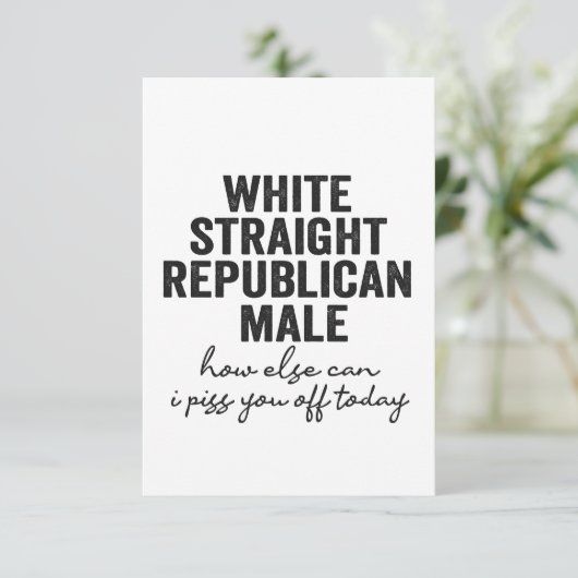 Weiße, gerade republikanische Männliche Funny Repu Dankeskarte (Stehend Vorderseite)