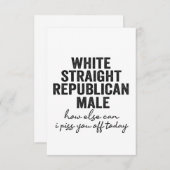 Weiße, gerade republikanische Männliche Funny Repu Dankeskarte (Vorne/Hinten)